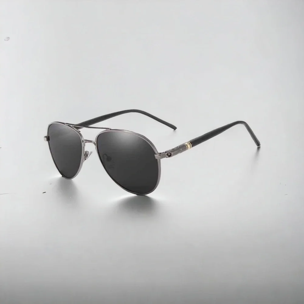Mens Metal Aviator Sunglasses Gunmetal Gray Frames Polarized Lenses New